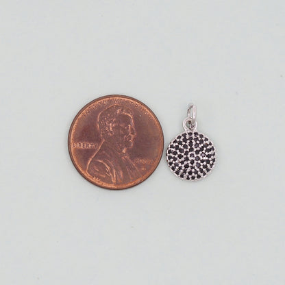 Gold Round Charms,18K Gold Filled Round Pendant,Silver geometry Charm Bracelet Necklace for DIY Jewelry Making Supply