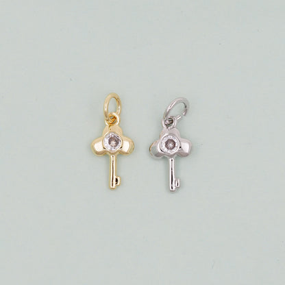 Gold Key Charms,18K Gold Filled Key Pendant,Key Charm Bracelet Necklace for DIY Jewelry Making Supply