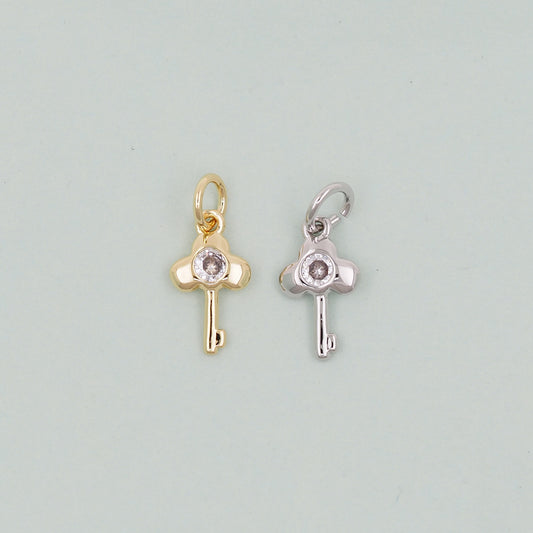 Gold Key Charms,18K Gold Filled Key Pendant,Key Charm Bracelet Necklace for DIY Jewelry Making Supply