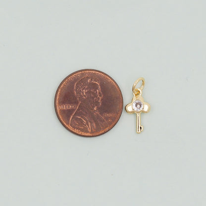 Gold Key Charms,18K Gold Filled Key Pendant,Key Charm Bracelet Necklace for DIY Jewelry Making Supply