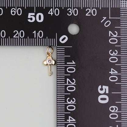Gold Key Charms,18K Gold Filled Key Pendant,Key Charm Bracelet Necklace for DIY Jewelry Making Supply