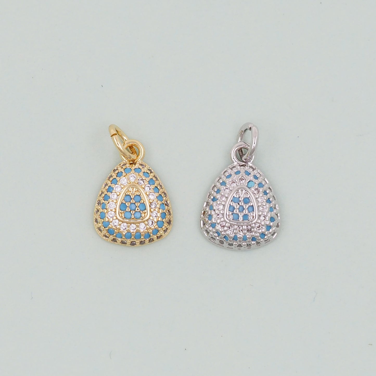 Gold Teardrop Charms,18K Gold Filled teardrop Pendant,CZ Micro Pave teardrop Charm Bracelet Necklace for DIY Jewelry Making Supply