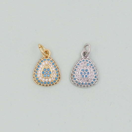 Gold Teardrop Charms,18K Gold Filled teardrop Pendant,CZ Micro Pave teardrop Charm Bracelet Necklace for DIY Jewelry Making Supply