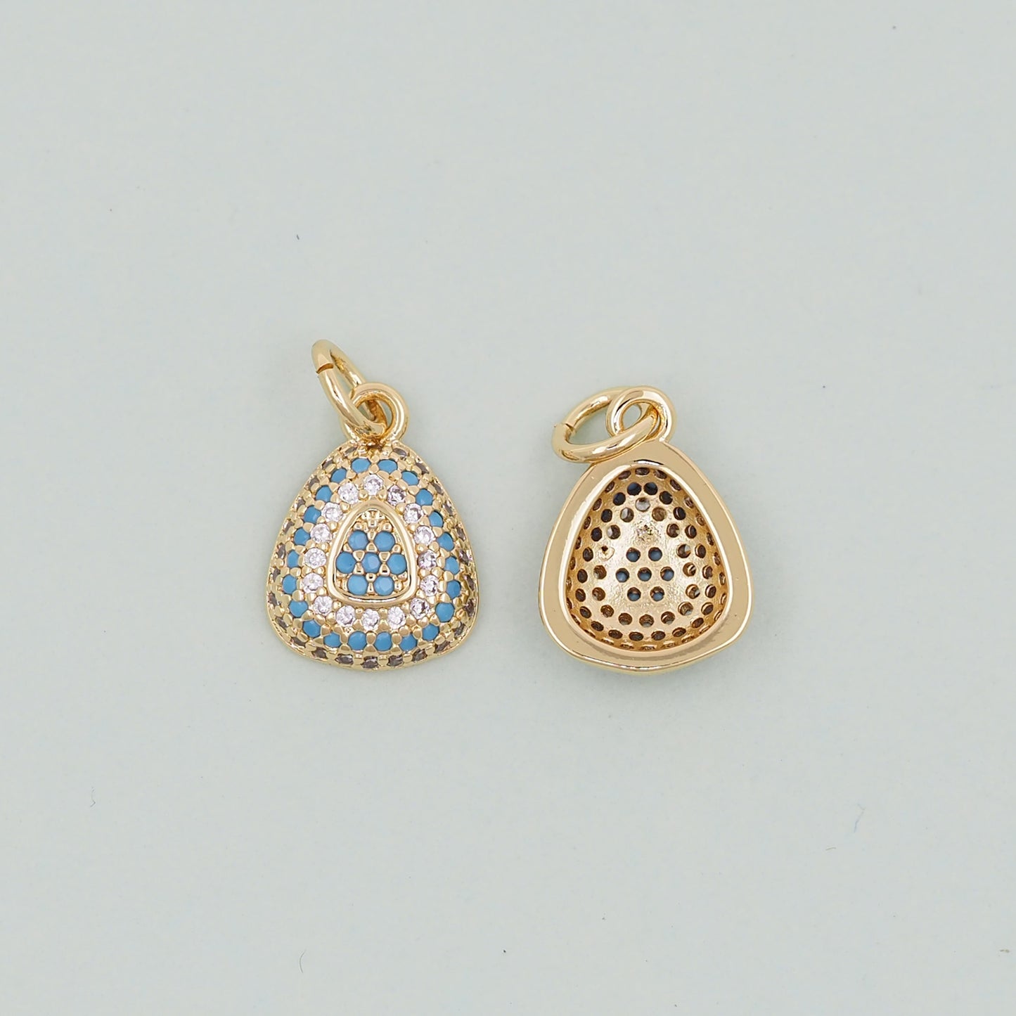 Gold Teardrop Charms,18K Gold Filled teardrop Pendant,CZ Micro Pave teardrop Charm Bracelet Necklace for DIY Jewelry Making Supply