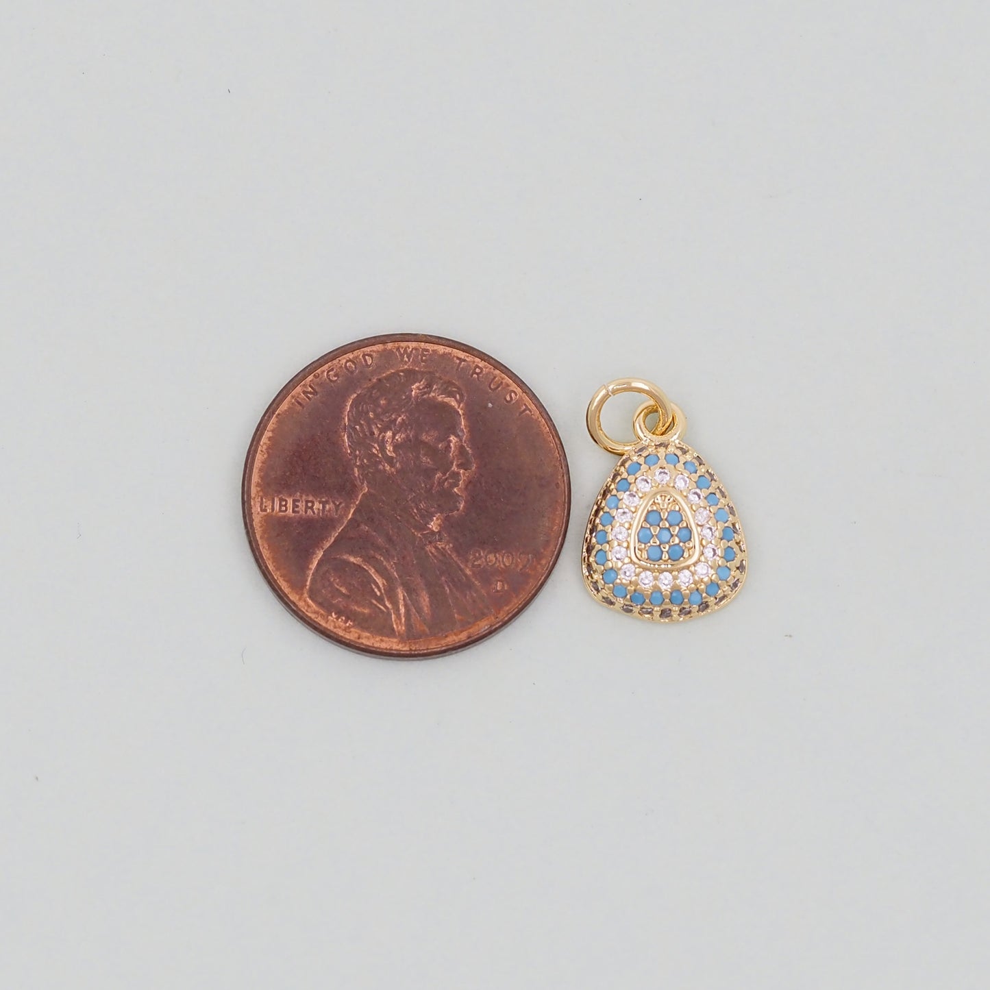Gold Teardrop Charms,18K Gold Filled teardrop Pendant,CZ Micro Pave teardrop Charm Bracelet Necklace for DIY Jewelry Making Supply