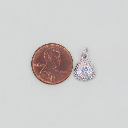 Gold Teardrop Charms,18K Gold Filled teardrop Pendant,CZ Micro Pave teardrop Charm Bracelet Necklace for DIY Jewelry Making Supply