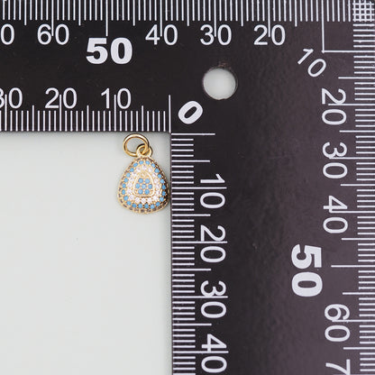 Gold Teardrop Charms,18K Gold Filled teardrop Pendant,CZ Micro Pave teardrop Charm Bracelet Necklace for DIY Jewelry Making Supply