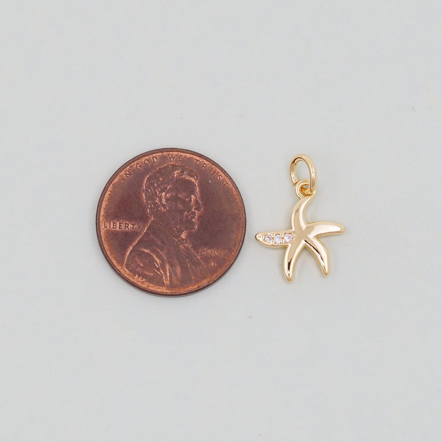 Gold Starfish Charms,18K Gold Filled Sea star Pendant,Starfish Charm Bracelet Necklace for DIY Jewelry Making Supply