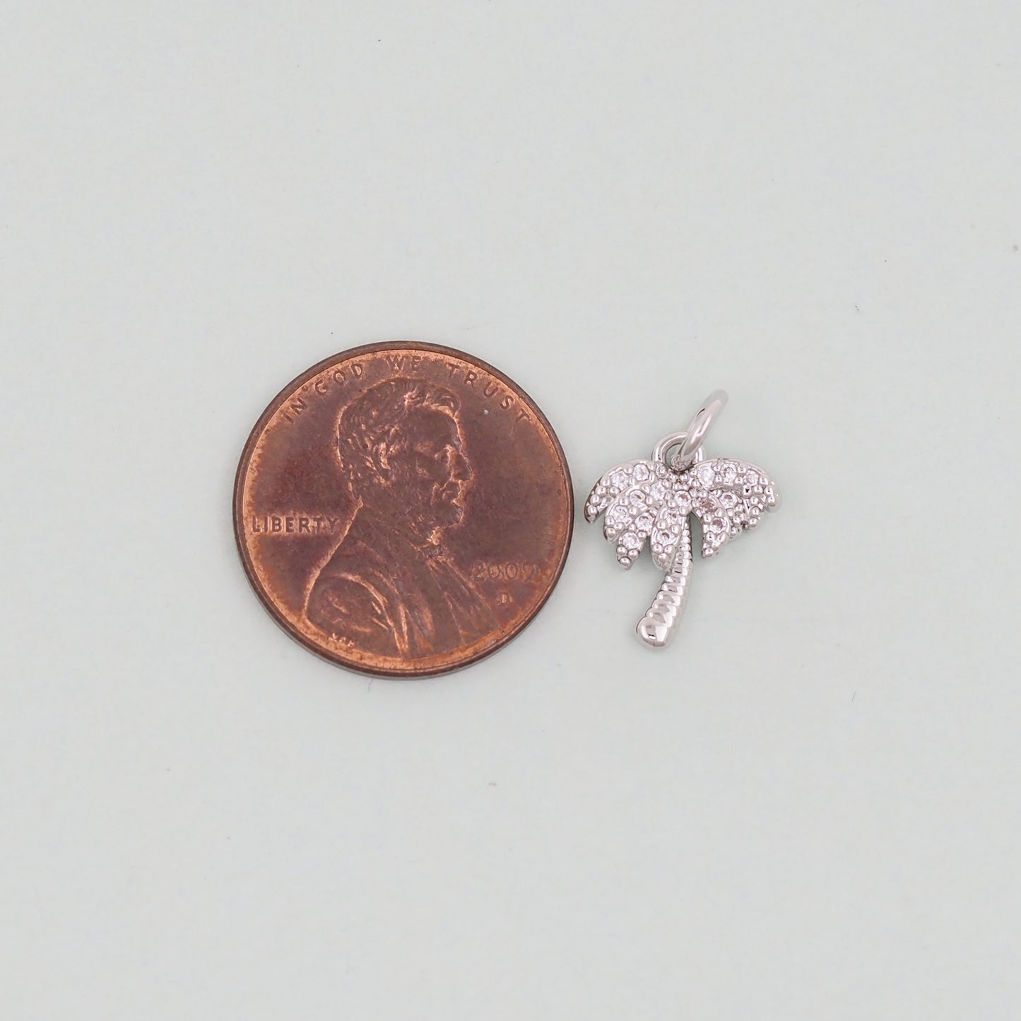 Gold Palm Tree Charms,18K Gold Filled Palm tree Pendant,Silver coconut tree Charm Bracelet Necklace for DIY Jewelry Making Supply