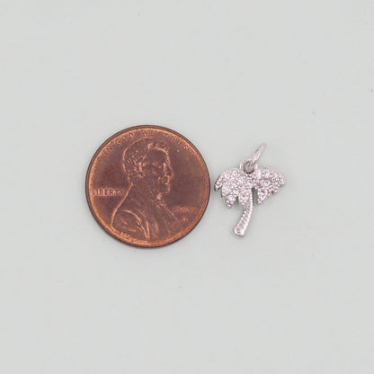 Gold Palm Tree Charms,18K Gold Filled Palm tree Pendant,Silver coconut tree Charm Bracelet Necklace for DIY Jewelry Making Supply