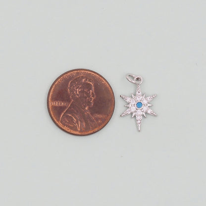Gold Star Charms,18K Gold Filled Starburst Pendant,North Star Charm Bracelet Necklace for DIY Jewelry Making Supply