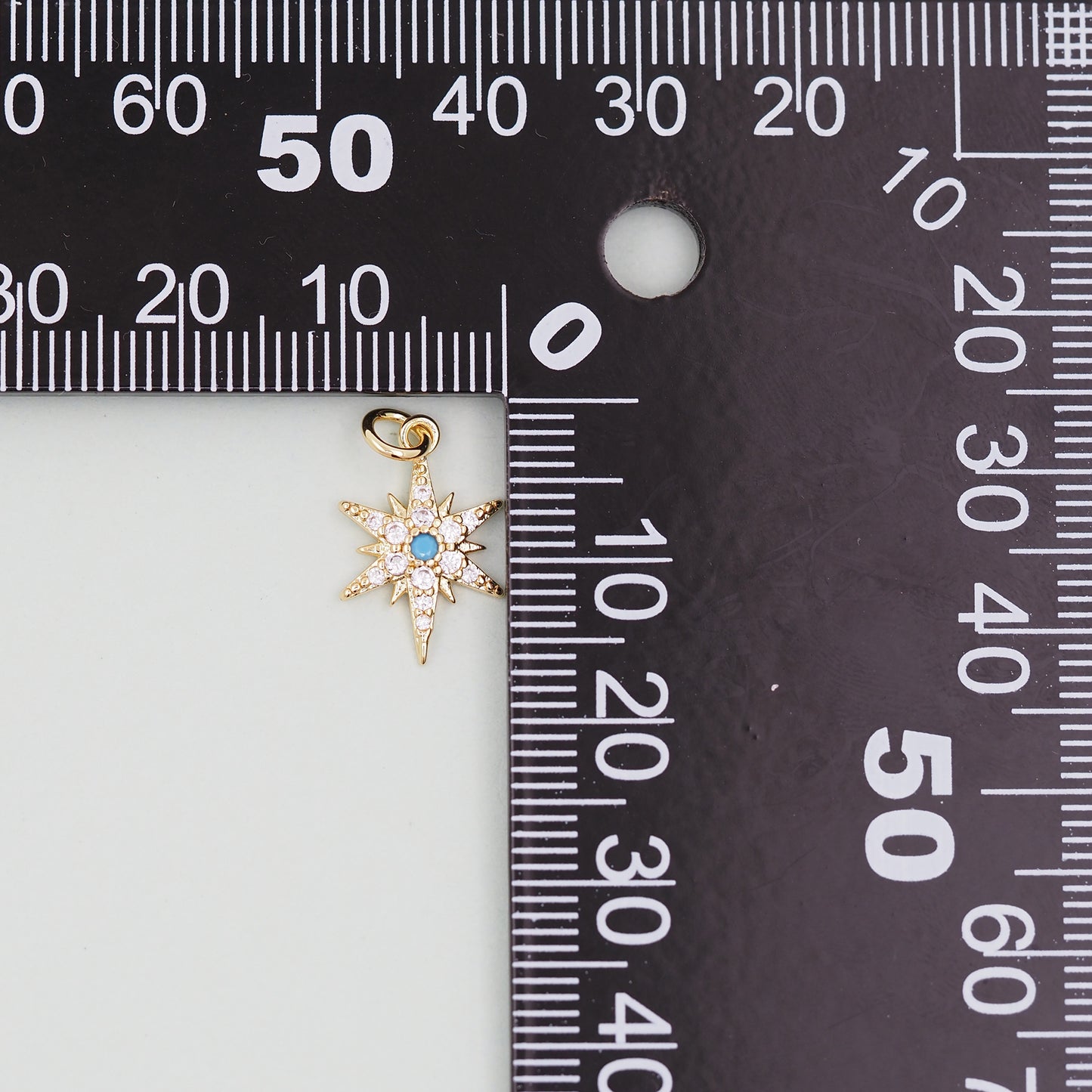 Gold Star Charms,18K Gold Filled Starburst Pendant,North Star Charm Bracelet Necklace for DIY Jewelry Making Supply