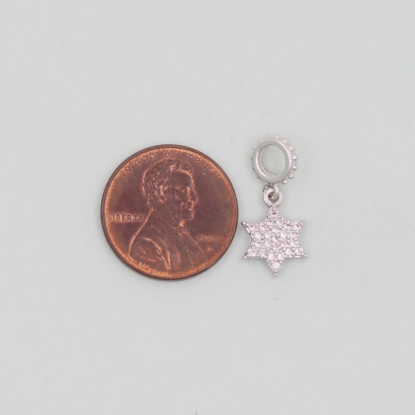Gold David Star Charms,18K Gold Filled CZ Micro Pave Star Pendant,Silver Star Charm Bracelet Necklace for DIY Jewelry Making Supply