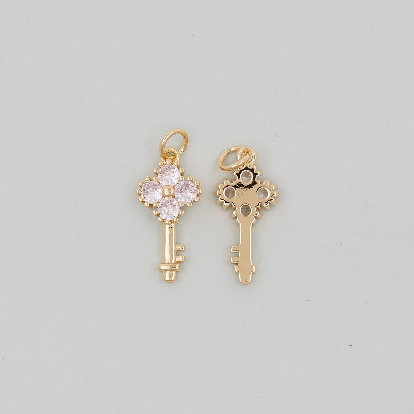 Gold Key Charms,18K Gold Filled Key Pendant,Key Charm Bracelet Necklace for DIY Jewelry Making Supply