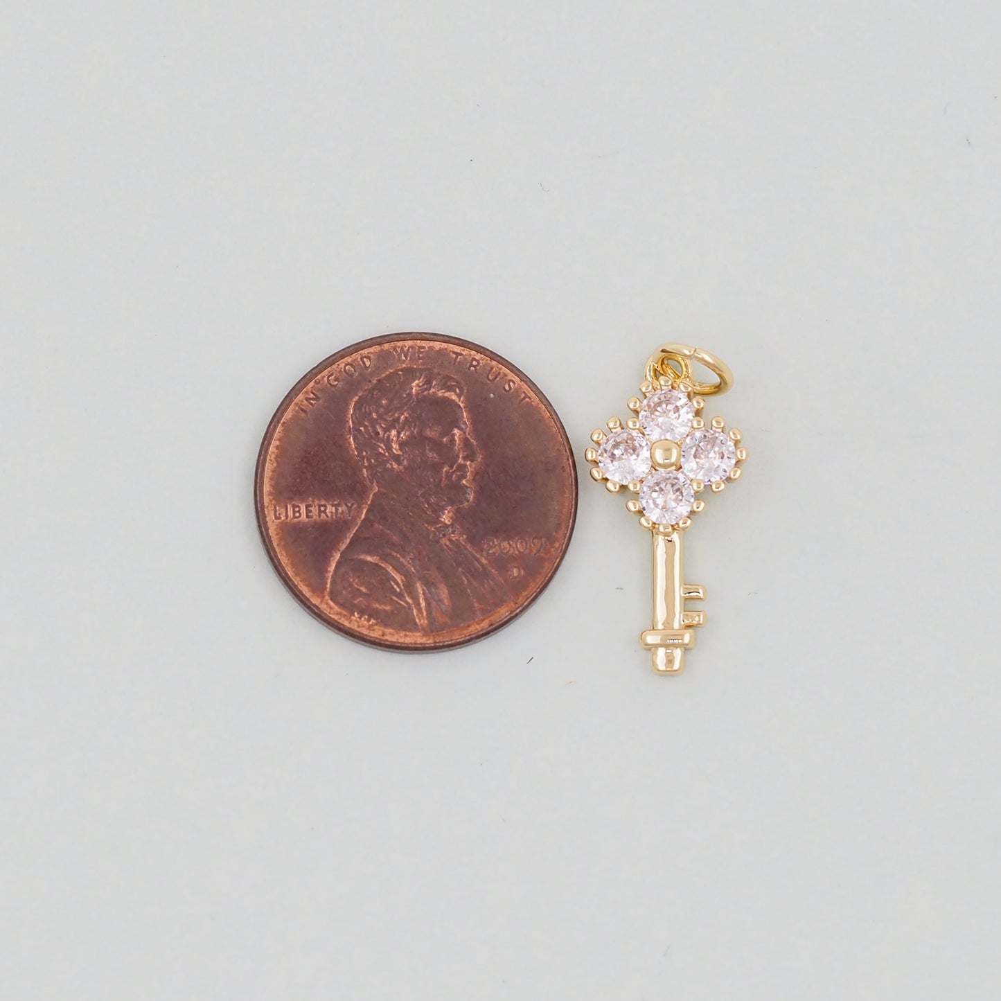 Gold Key Charms,18K Gold Filled Key Pendant,Key Charm Bracelet Necklace for DIY Jewelry Making Supply