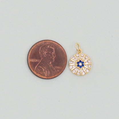 Gold Star Charms,18K Gold Filled Sun Pendant,celestial  Charm Bracelet Necklace for DIY Jewelry Making Supply