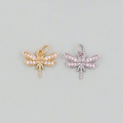 Gold Dragonfly Charms,18K Gold Filled Dragonfly Pendant,Silver Dragonfly Charm Bracelet Necklace for DIY Jewelry Making Supply