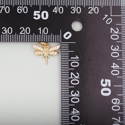 Gold Dragonfly Charms,18K Gold Filled Dragonfly Pendant,Silver Dragonfly Charm Bracelet Necklace for DIY Jewelry Making Supply