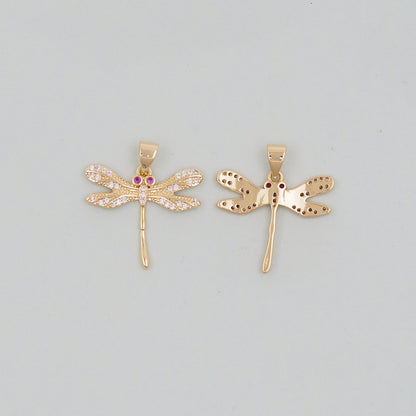 Gold Dragonfly Charms,18K Gold Filled Dragonfly Pendant,Silver Dragonfly Charm Bracelet Necklace for DIY Jewelry Making Supply