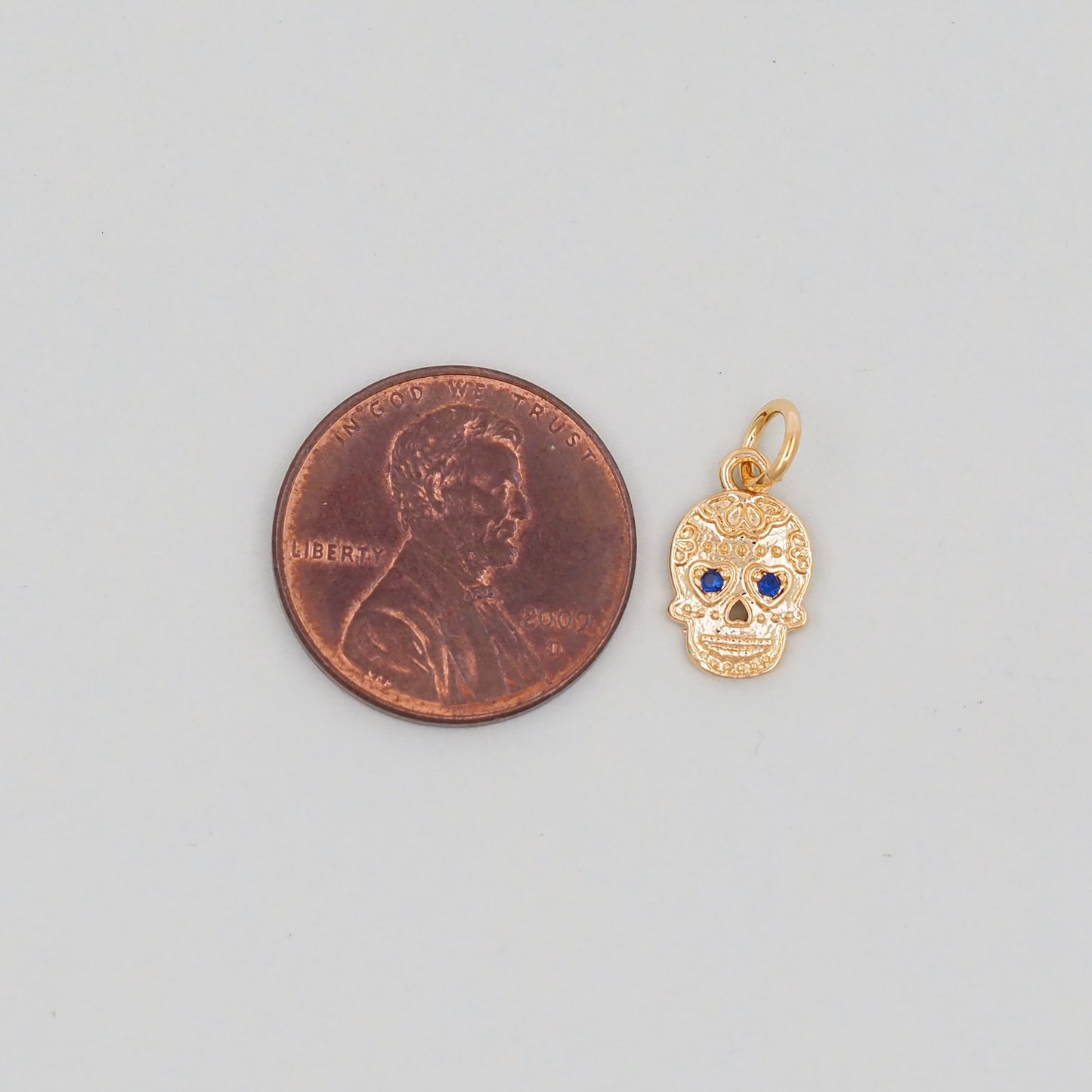 Gold Skull Charms,18K Gold Filled Skull Pendant,Skull Charm Bracelet Necklace for DIY Jewelry Making Supply