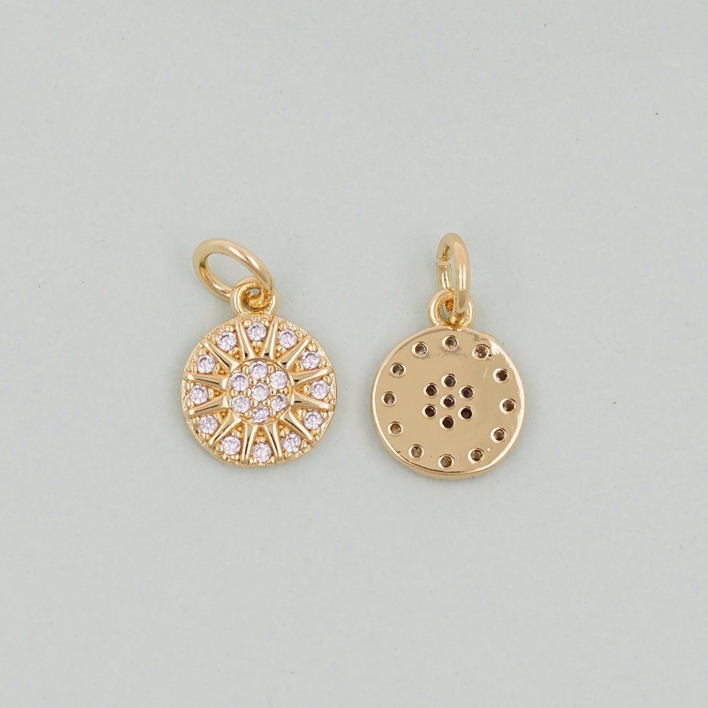 Gold Sun Charms,18K Gold Filled Sun Pendant,celestial Charm Bracelet Necklace for DIY Jewelry Making Supply
