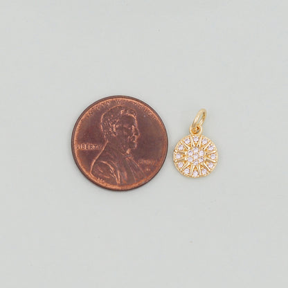 Gold Sun Charms,18K Gold Filled Sun Pendant,celestial Charm Bracelet Necklace for DIY Jewelry Making Supply
