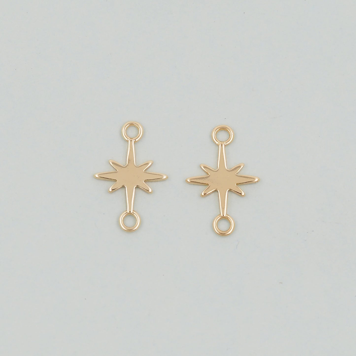 Gold Star Charms,18K Gold Filled Starburst Pendant,North Star Charm Bracelet Necklace for DIY Jewelry Making Supply