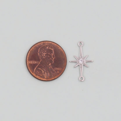 Gold Star Charms,18K Gold Filled Starburst Pendant,North Star Charm Bracelet Necklace for DIY Jewelry Making Supply