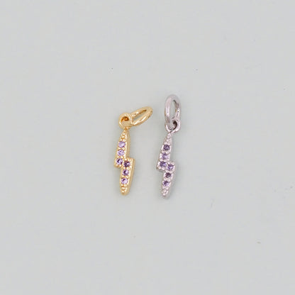 Gold Lightning Charms,18K Gold Filled Tiny Lightning Pendant,Silver Lightning Charm Bracelet Necklace for DIY Jewelry Making Supply