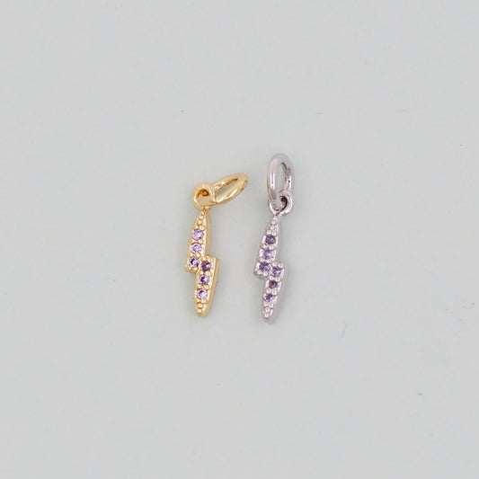Gold Lightning Charms,18K Gold Filled Tiny Lightning Pendant,Silver Lightning Charm Bracelet Necklace for DIY Jewelry Making Supply