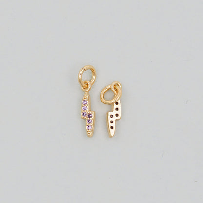 Gold Lightning Charms,18K Gold Filled Tiny Lightning Pendant,Silver Lightning Charm Bracelet Necklace for DIY Jewelry Making Supply