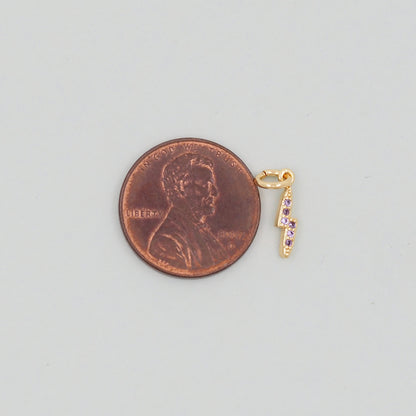 Gold Lightning Charms,18K Gold Filled Tiny Lightning Pendant,Silver Lightning Charm Bracelet Necklace for DIY Jewelry Making Supply