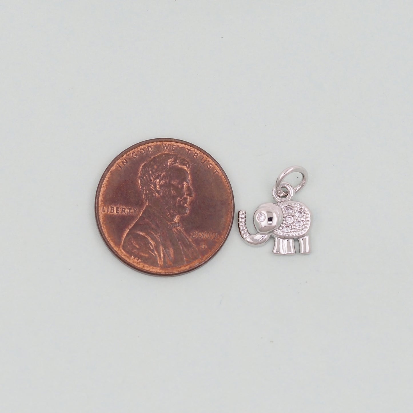 Gold Tiny Elephant Charms,18K Gold Filled CZ Elephant Pendant,Elephant Charm Bracelet Necklace for DIY Jewelry Making Supply