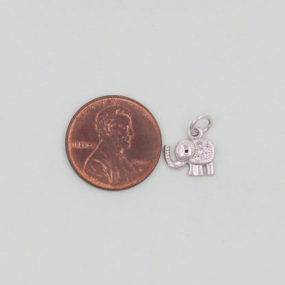 Gold Tiny Elephant Charms,18K Gold Filled CZ Elephant Pendant,Elephant Charm Bracelet Necklace for DIY Jewelry Making Supply