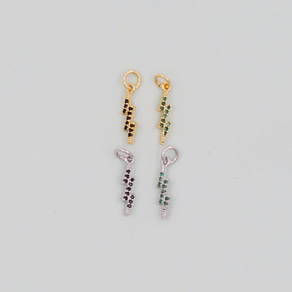 Gold Lightning Charms,18K Gold Filled Tiny Lightning Pendant,Silver Lightning Charm Bracelet Necklace for DIY Jewelry Making Supply