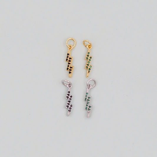 Gold Lightning Charms,18K Gold Filled Tiny Lightning Pendant,Silver Lightning Charm Bracelet Necklace for DIY Jewelry Making Supply