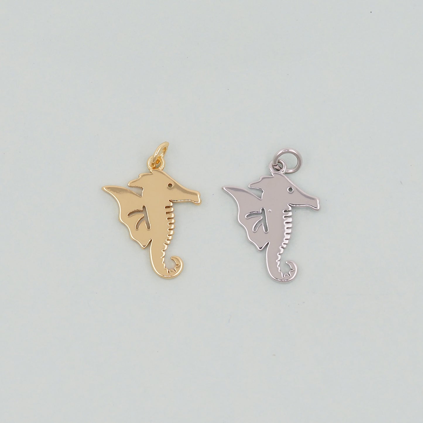Gold seahorse Charms,18K Gold Filled seahorse Pendant,seahorse Charm Bracelet Necklace for DIY Jewelry Making Supply