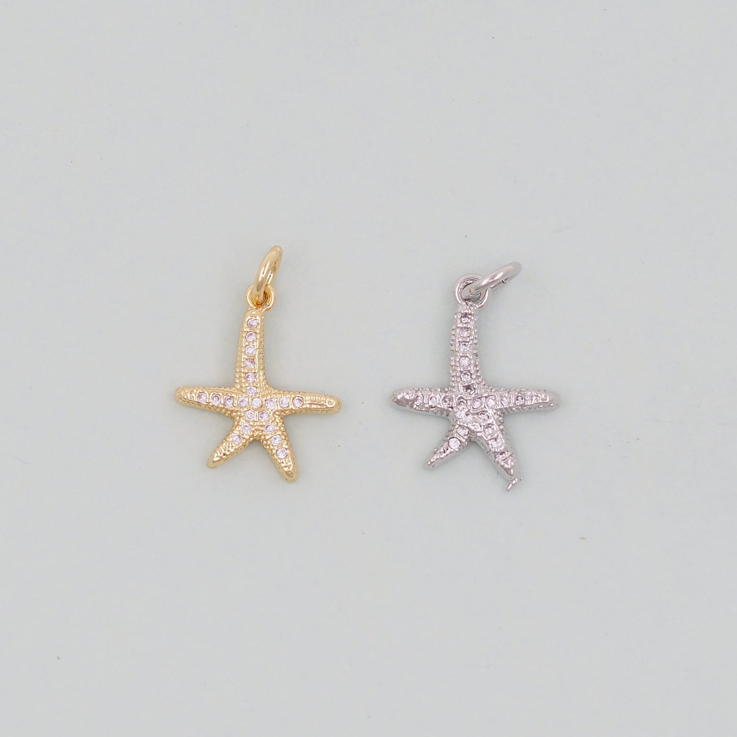 Gold Starfish Charms,18K Gold Filled Sea star Pendant,Starfish Charm Bracelet Necklace for DIY Jewelry Making Supply