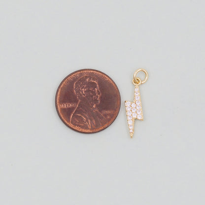 Gold Lightning Charms,18K Gold Filled Tiny Lightning Pendant,Silver Lightning Charm Bracelet Necklace for DIY Jewelry Making Supply