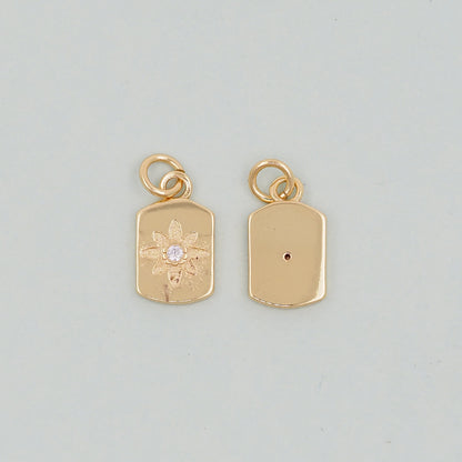 Gold Star Charms,18K Gold Filled Starburst Pendant,North Star Charm Bracelet Necklace for DIY Jewelry Making Supply