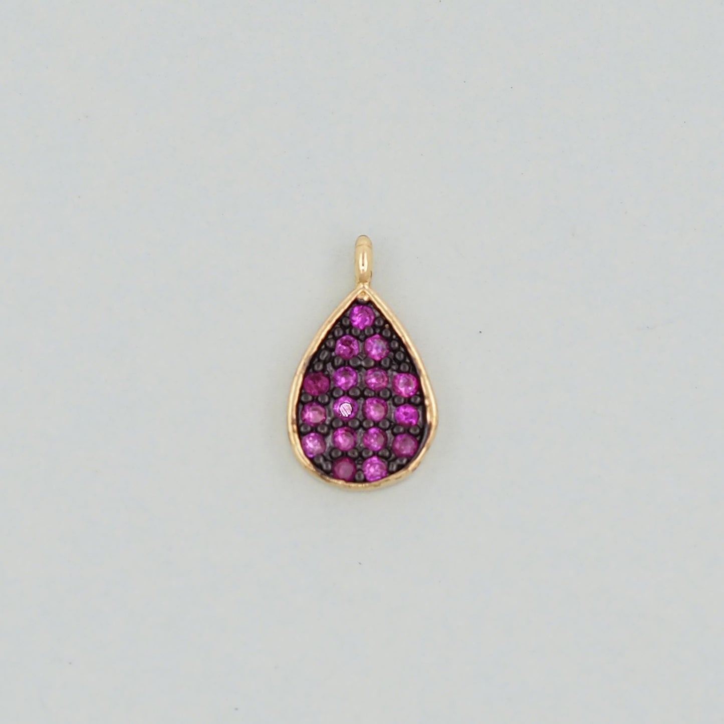 Gold Teardrop Charms,18K Gold Filled teardrop Pendant,CZ Micro Pave teardrop Charm Bracelet Necklace for DIY Jewelry Making Supply