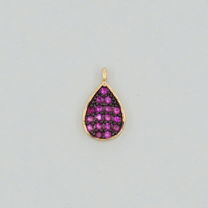 Gold Teardrop Charms,18K Gold Filled teardrop Pendant,CZ Micro Pave teardrop Charm Bracelet Necklace for DIY Jewelry Making Supply
