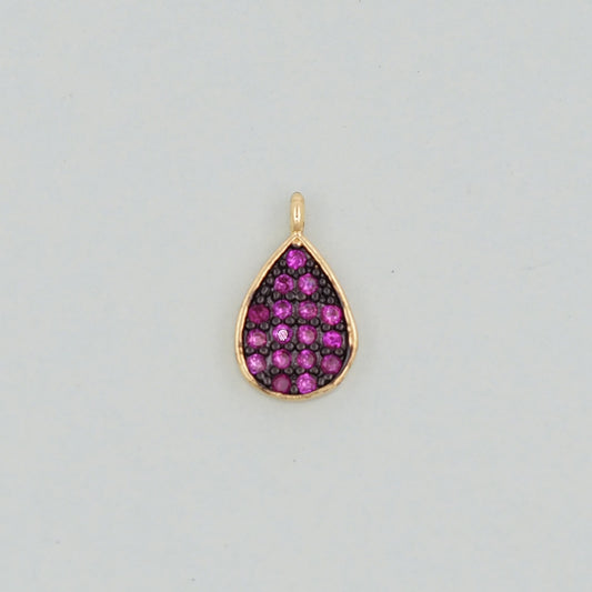 Gold Teardrop Charms,18K Gold Filled teardrop Pendant,CZ Micro Pave teardrop Charm Bracelet Necklace for DIY Jewelry Making Supply