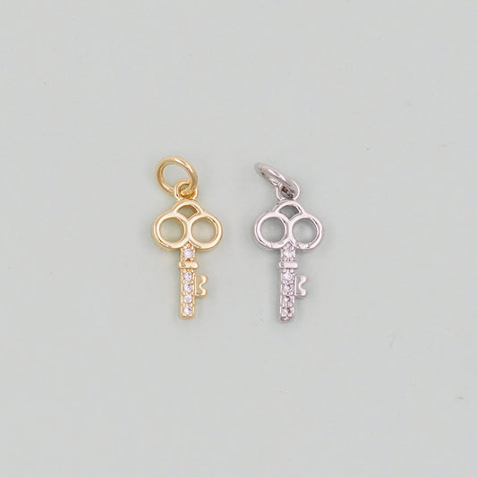Gold Key Charms,18K Gold Filled Key Pendant,Key Charm Bracelet Necklace for DIY Jewelry Making Supply