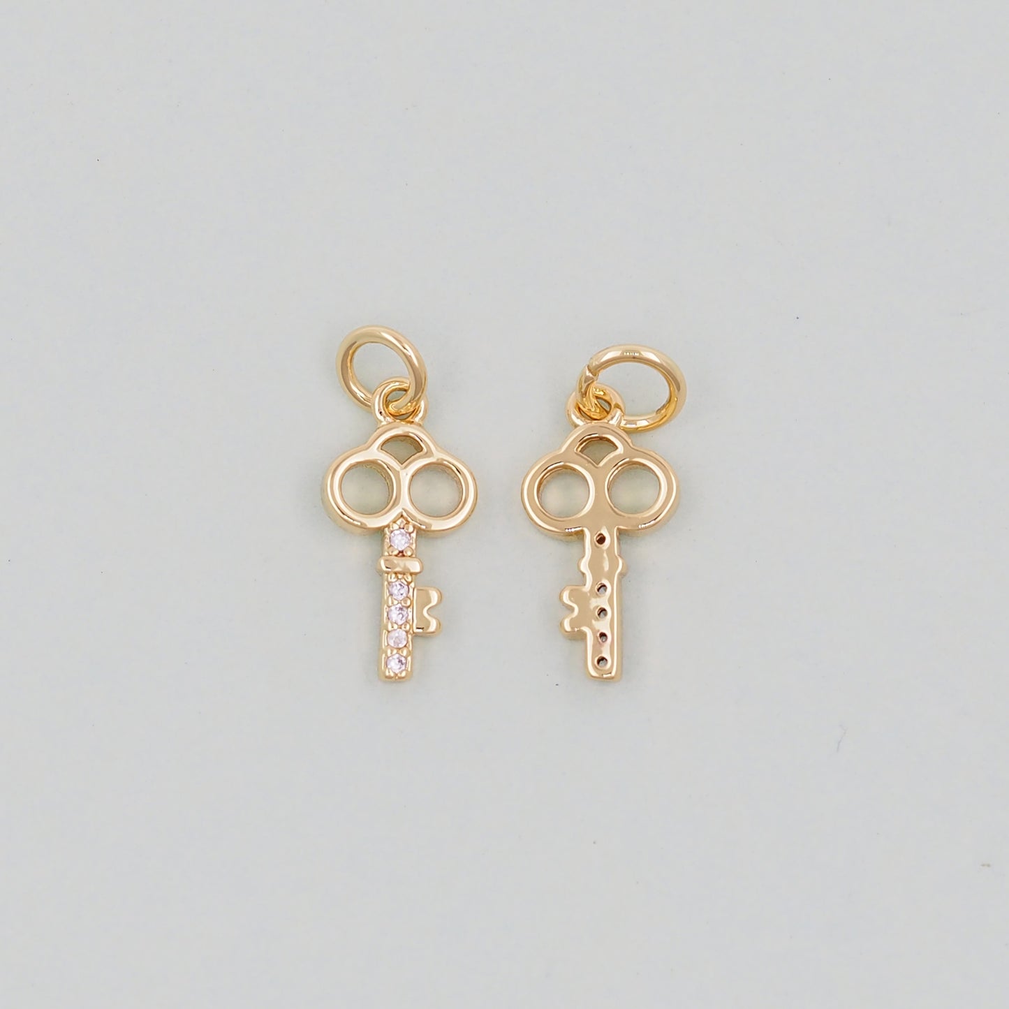 Gold Key Charms,18K Gold Filled Key Pendant,Key Charm Bracelet Necklace for DIY Jewelry Making Supply