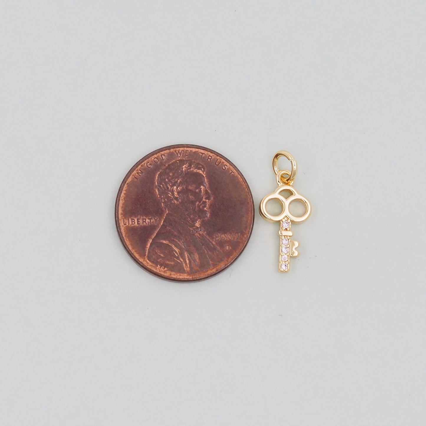Gold Key Charms,18K Gold Filled Key Pendant,Key Charm Bracelet Necklace for DIY Jewelry Making Supply