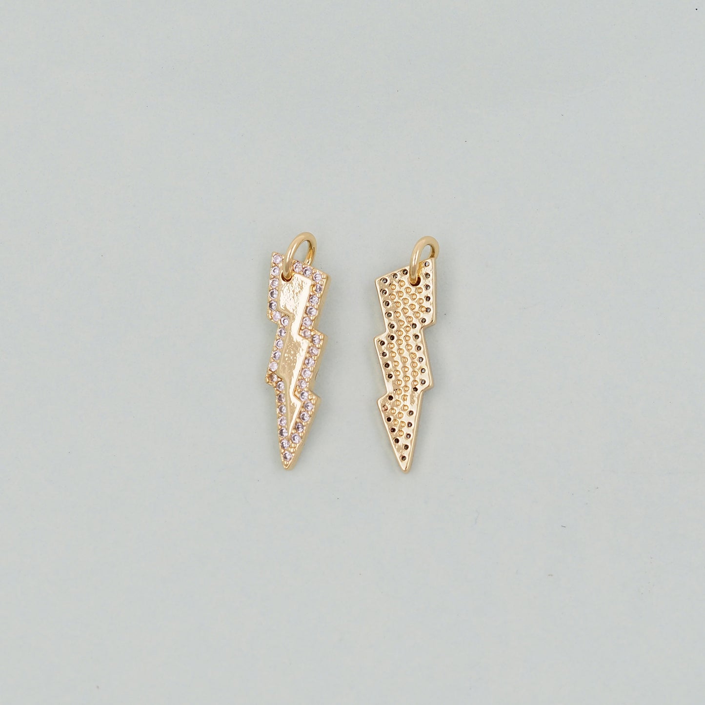 Gold Lightning Charms,18K Gold Filled Tiny Lightning Pendant,Silver Lightning Charm Bracelet Necklace for DIY Jewelry Making Supply