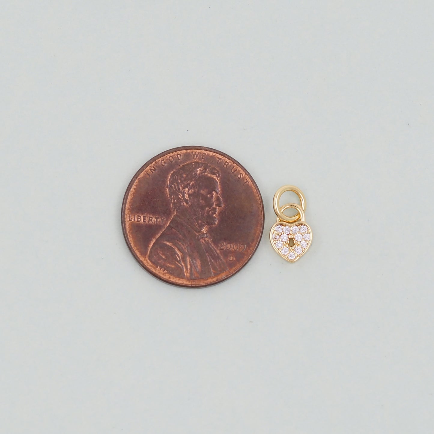 Gold Heart Charms,18K Gold Filled CZ Heart Pendant,Heart Charm Bracelet Necklace for DIY Jewelry Making Supply