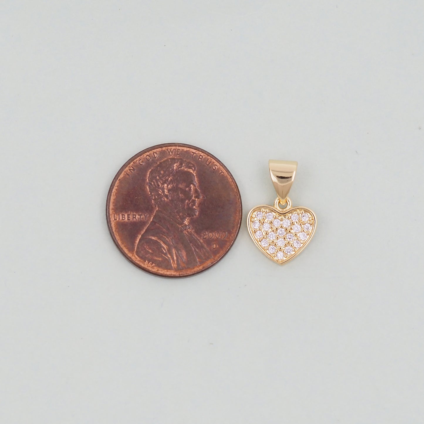 Gold Heart Charms,18K Gold Filled CZ Heart Pendant,Heart Charm Bracelet Necklace for DIY Jewelry Making Supply