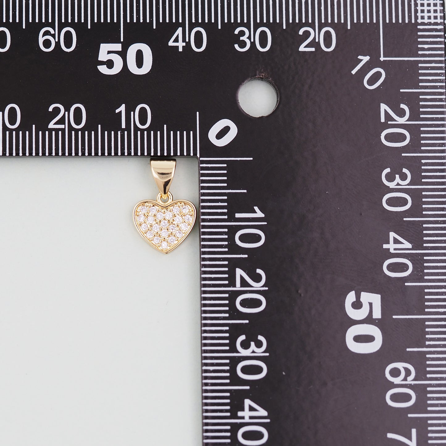 Gold Heart Charms,18K Gold Filled CZ Heart Pendant,Heart Charm Bracelet Necklace for DIY Jewelry Making Supply